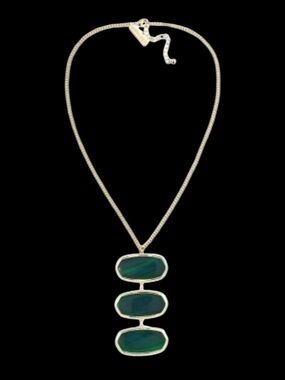 Kendra Scott Chrissy Gold Vintage Necklace in Blue Agate